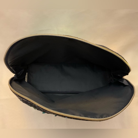 Isabella Scott Blue Flip Sequin Makeup Pouch Zipper Cosmetic Bag Toiletry Clutch - Picture 6 of 16